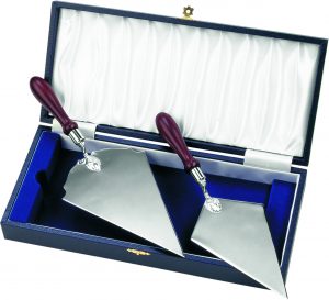 silver plated trowel with rosewood handle