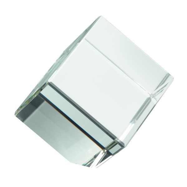 Image showing glass cube paperweight with blank engraving.