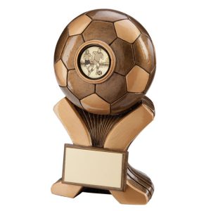 Image showing small football trophy curve design against white background