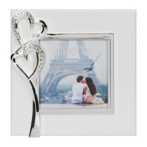Image showing double heart crystal photograph in a square 4 by 4 size against white background