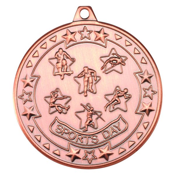 Image showing m83 tristar sports day medal in bronze against white background
