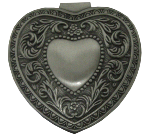 Image showing gothic grey heart shaped trinket box against white background
