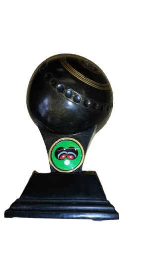Image showing half bowling ball clearance trophy against white background
