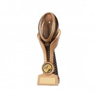 Image showing 3D rugby ball trophy against white background